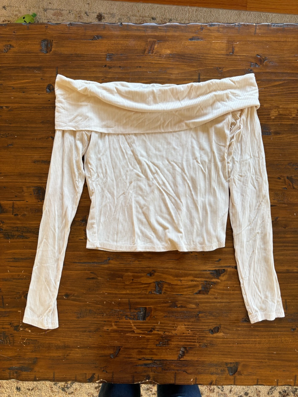 Gypsy & Jade Cream Off-the-Shoulder Ribbed Top - Picture 2 of 3